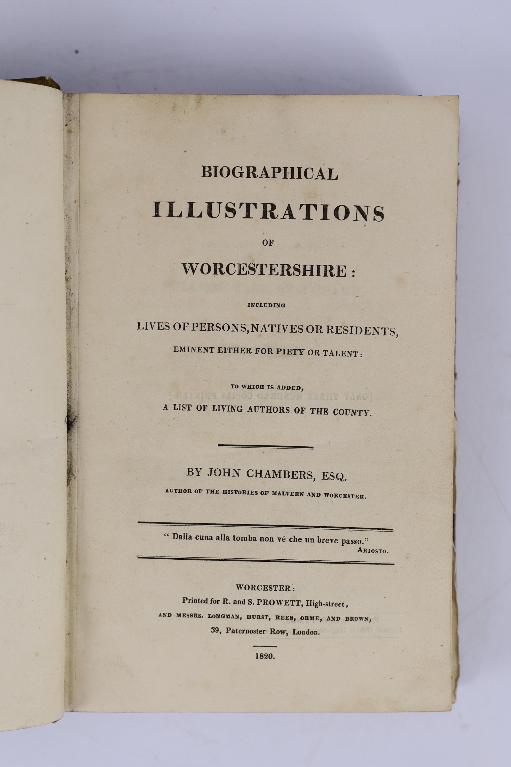 WORCS: Booker, Rev. Luke - Malvern, a Descriptive and Historical Poem ... half title, subscriber's list; 20th cent. gilt-ruled red calf